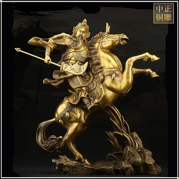 開(kāi)光純銅騎馬銅關(guān)公像